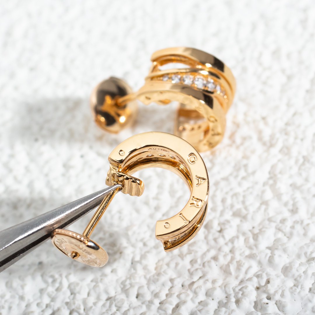 [Clover Jewelery]ZERO 1 PINK GOLD DIAMONDS EARRINGS