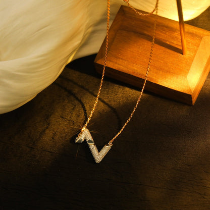 [Clover Jewelery]VOLT SILVER DIAMOND PEDANT NECKLACE