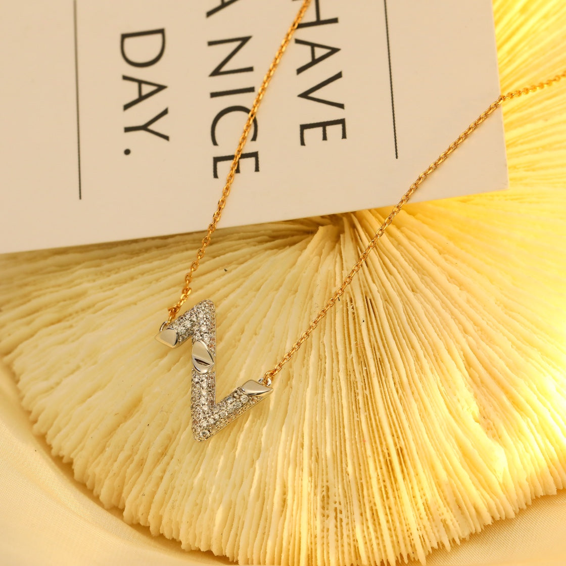 [Clover Jewelery]VOLT SILVER DIAMOND PEDANT NECKLACE