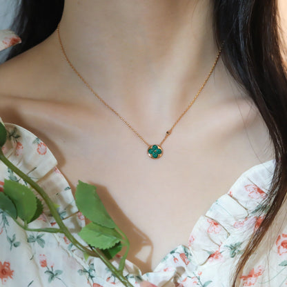 [Clover Jewelery]SUN PEDANT PINK GOLD 1 DIAMOND NECKLACE