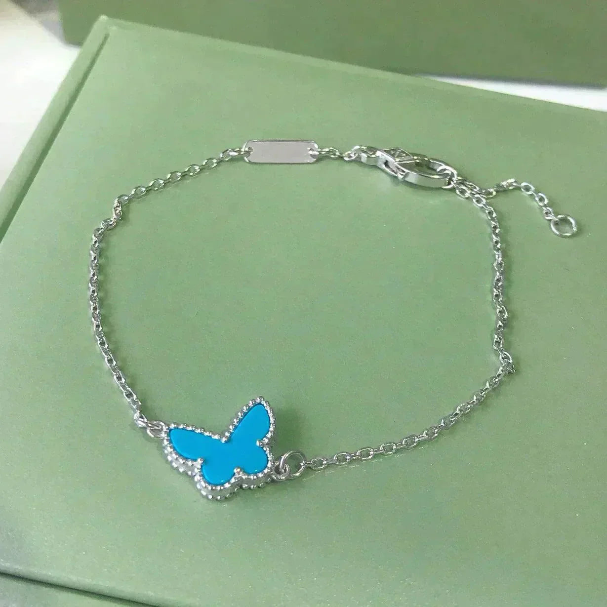 [Clover Jewelery]BUTTERFLY TURQUOISE BUTTERFLY BRACELET SILVER