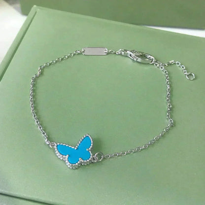 [Clover Jewelery]BUTTERFLY TURQUOISE BUTTERFLY BRACELET SILVER