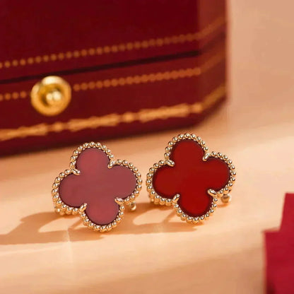 [Clover Jewelery]CLOVER MEDIUM 1 MOTIFS CARNELIAN  EARRINGS