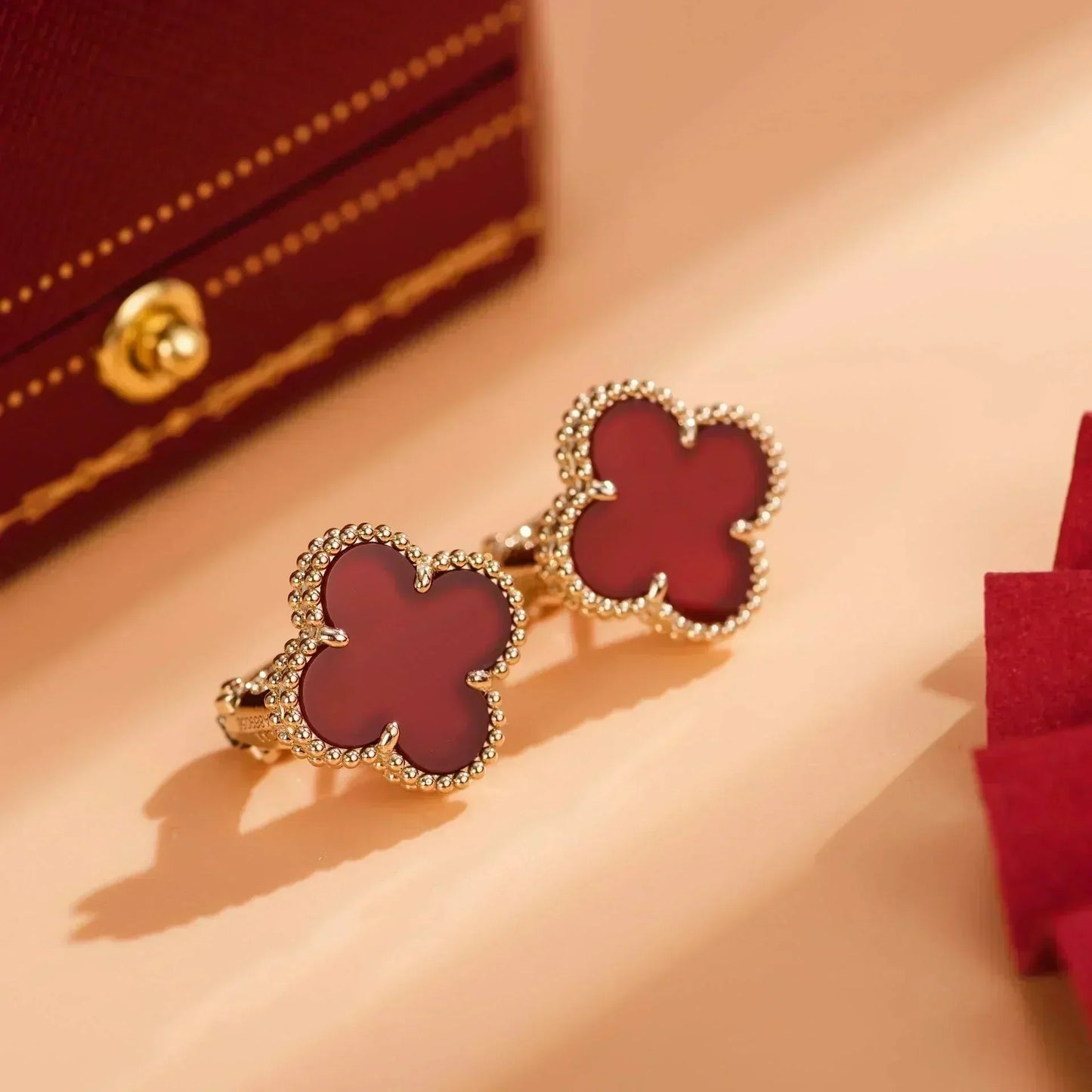 [Clover Jewelery]CLOVER MEDIUM 1 MOTIFS CARNELIAN  EARRINGS