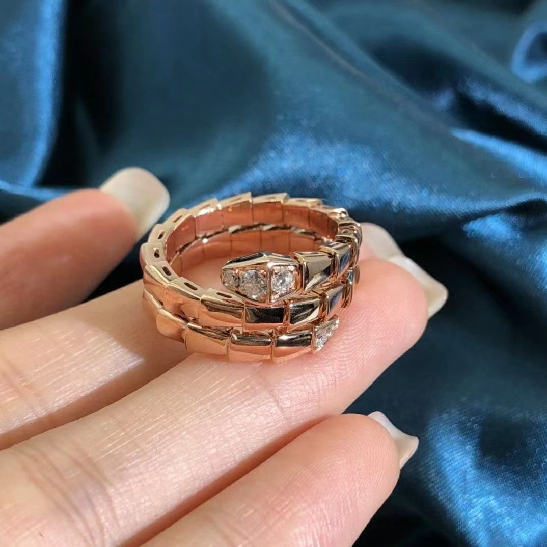 [Clover Jewelery]SERPENTS DOUBLE ROW DIAMOND RING