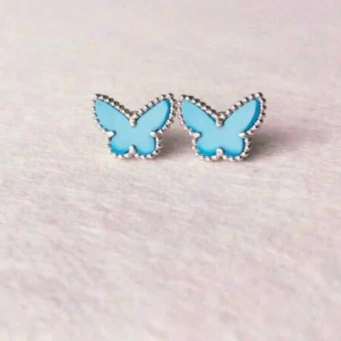 [Clover Jewelery]BUTTERFLY TURQUOISE EARRINGS SILVER