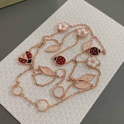 [Clover Jewelery]LUCKY SPRING 15 MOTIFS ROSE GOLD NECKLACE