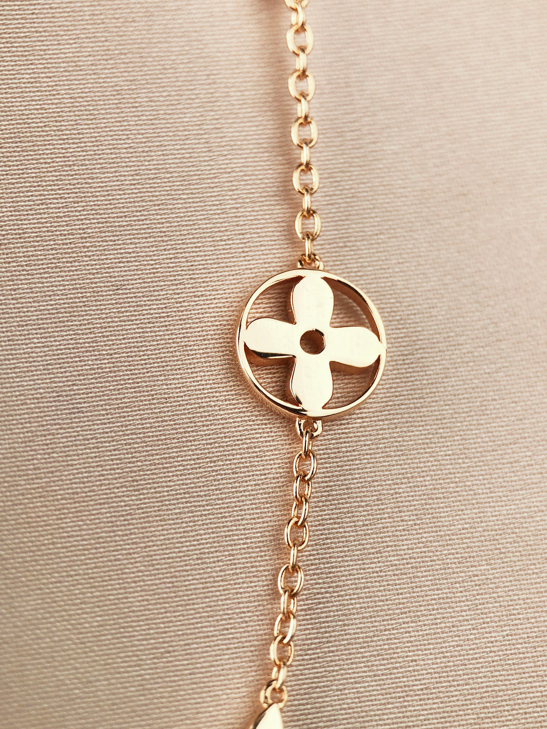 [Clover Jewelery]STAR AND SUN 7 MOTIFS GOLD BRACELET