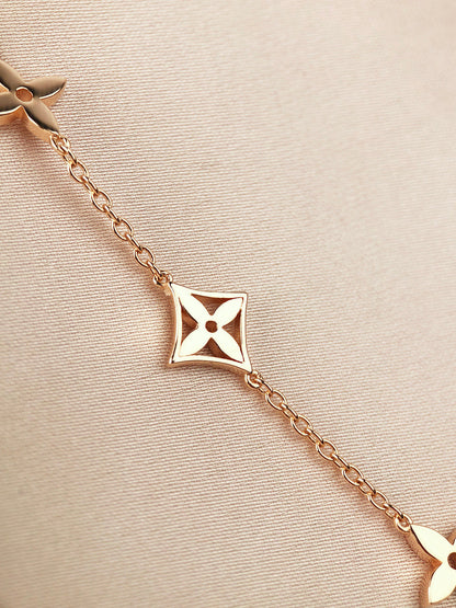 [Clover Jewelery]STAR AND SUN 7 MOTIFS GOLD BRACELET