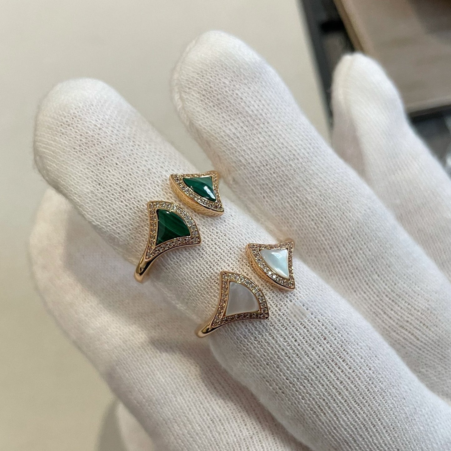 [Clover Jewelery]DREAM MOP DIAMOND OPEN RING