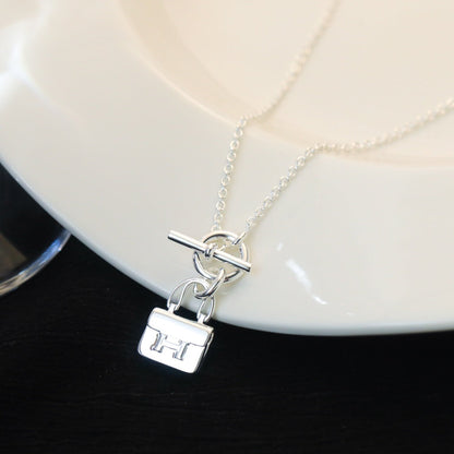 [Clover Jewelery]POP H PEDANT SILVER NECKLACE