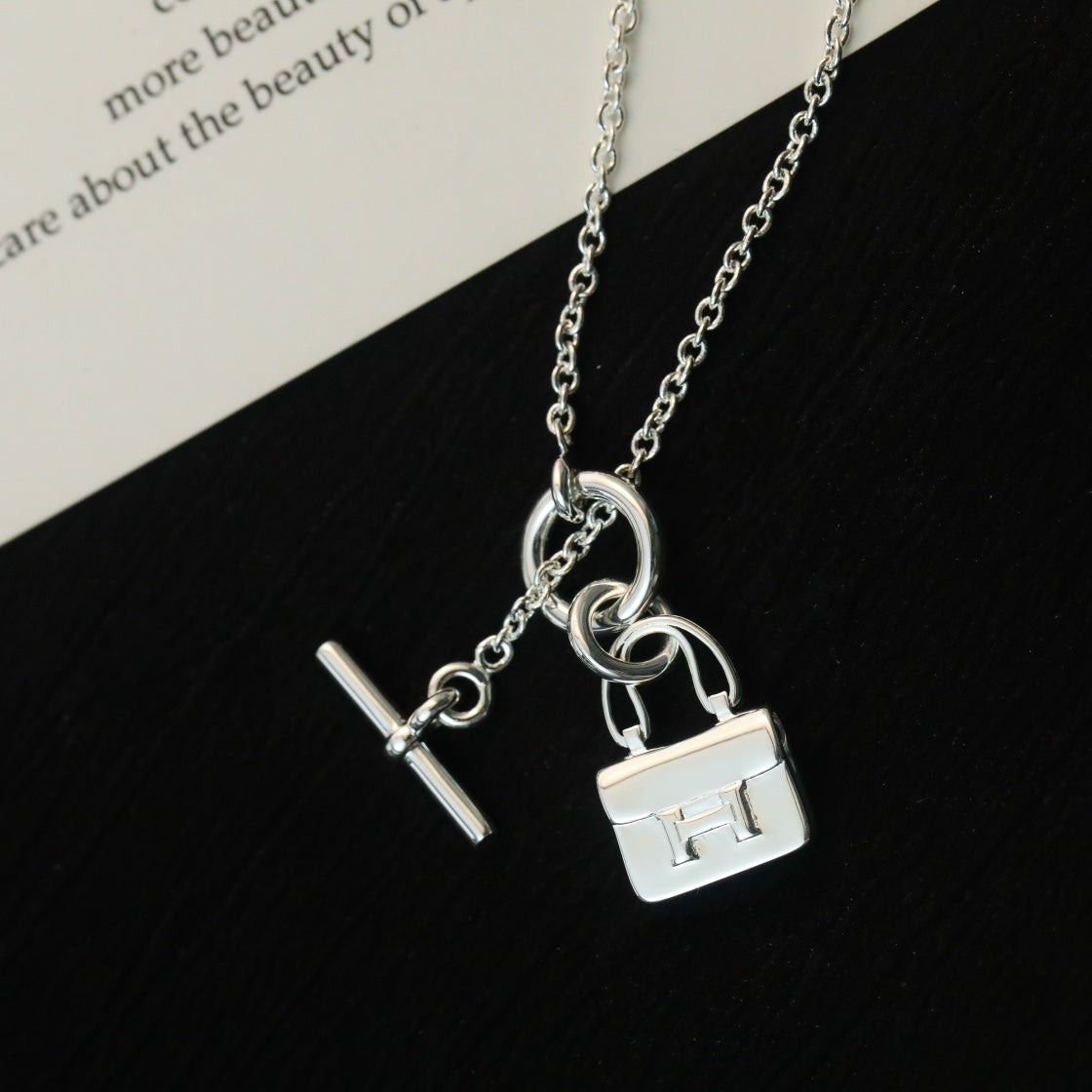 [Clover Jewelery]POP H PEDANT SILVER NECKLACE