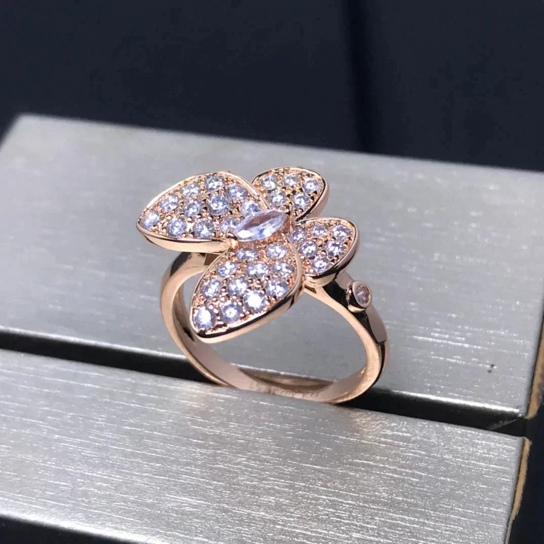 [Clover Jewelery]BUTTERFLY PINK GOLD DIAMOND RING