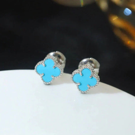 [Clover Jewelery]CLOVER MINI 9.5MM ONYX STUD EARRINGS SILVER