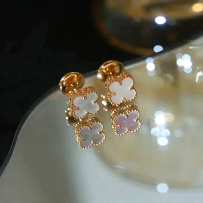 [Clover Jewelery]CLOVER MINI 9.5MM WHITE MOP EARRINGS