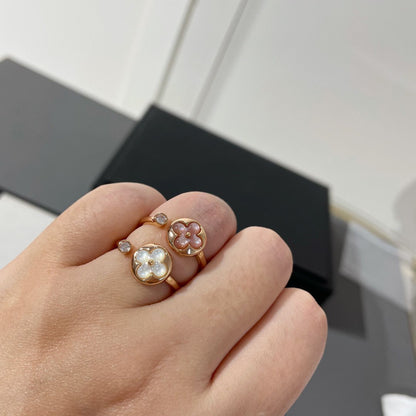[Clover Jewelery]SUN 1 DIAMOND PINK MOP RING