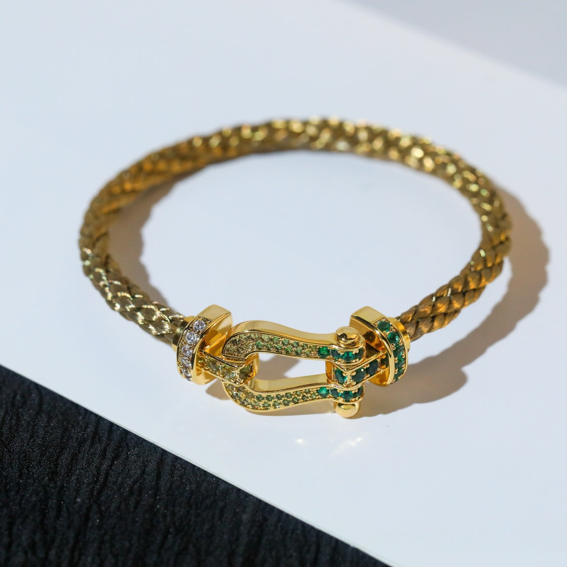 [Clover Jewelery]FORCE 10 GOLD GREEN DIAMOND PAVED