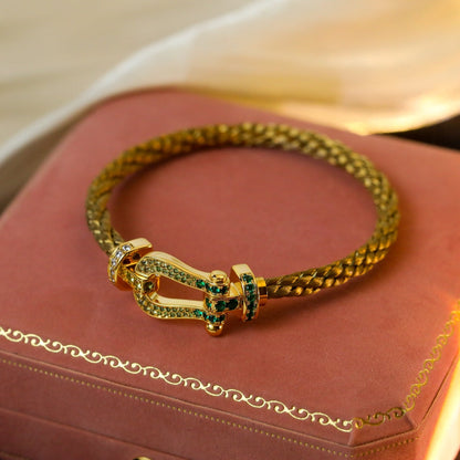 [Clover Jewelery]FORCE 10 GOLD GREEN DIAMOND PAVED