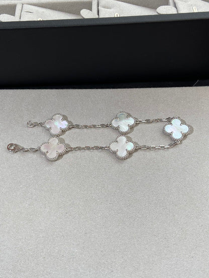 [Clover Jewelery]CLOVER SILVER MOP 5 MOTIF BRACELET