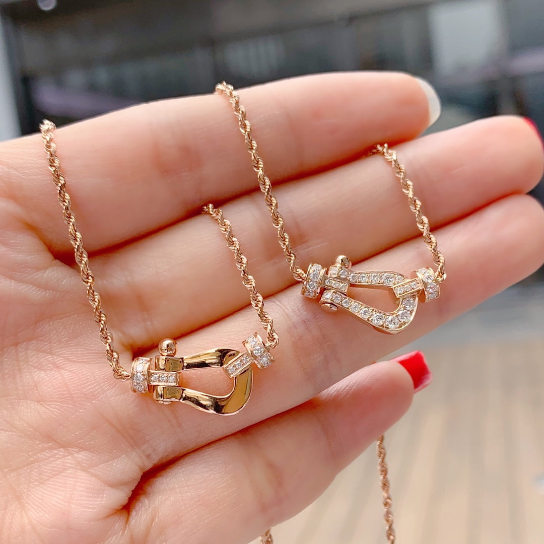 [Clover Jewelery]FORCE 10 PINK GOLD DIAMOND NECKLACE
