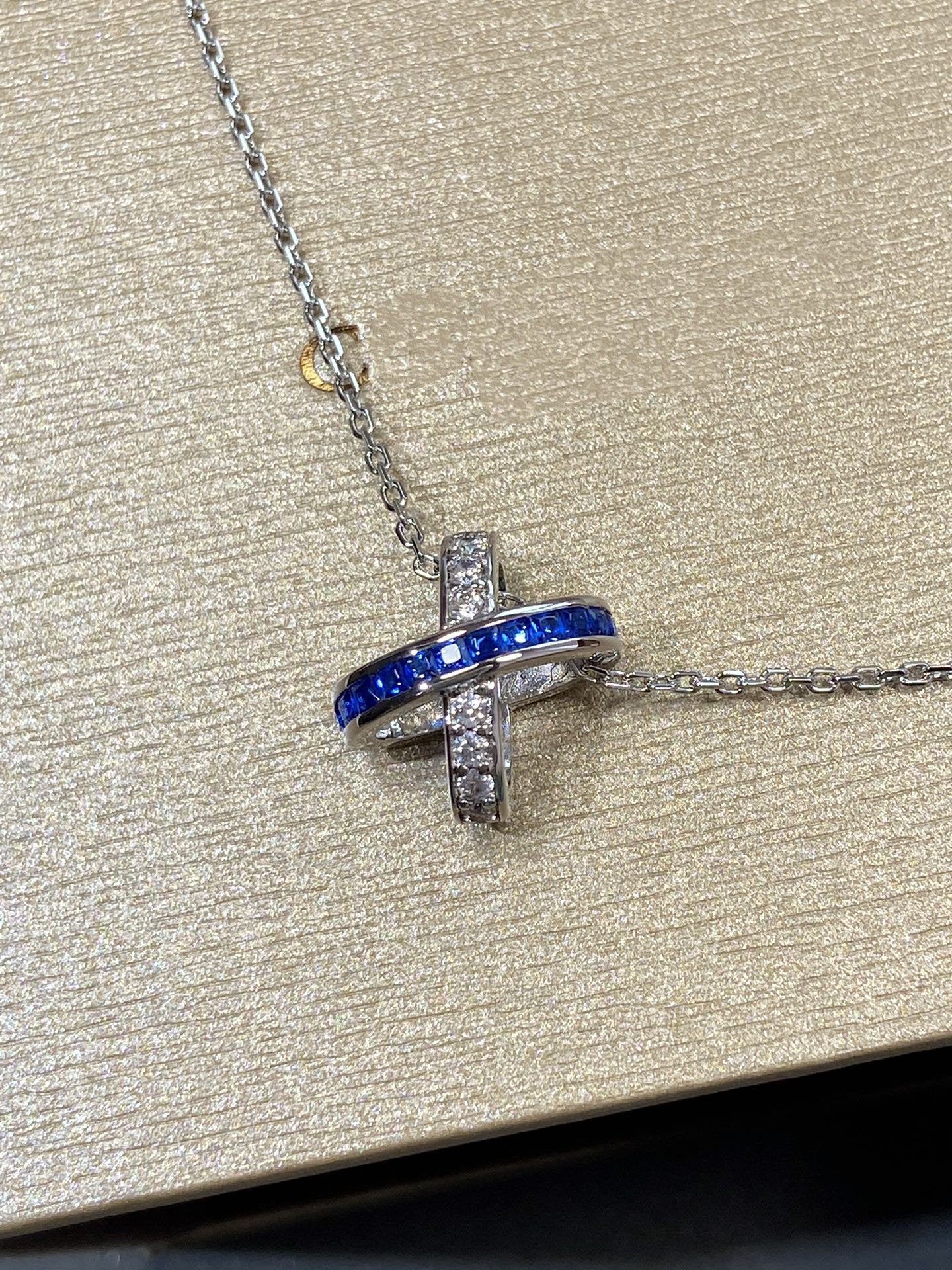 [Clover Jewelery]LIENS DIAMOND SILVER NECKLACE