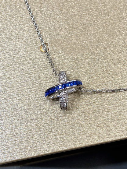 [Clover Jewelery]LIENS DIAMOND SILVER NECKLACE