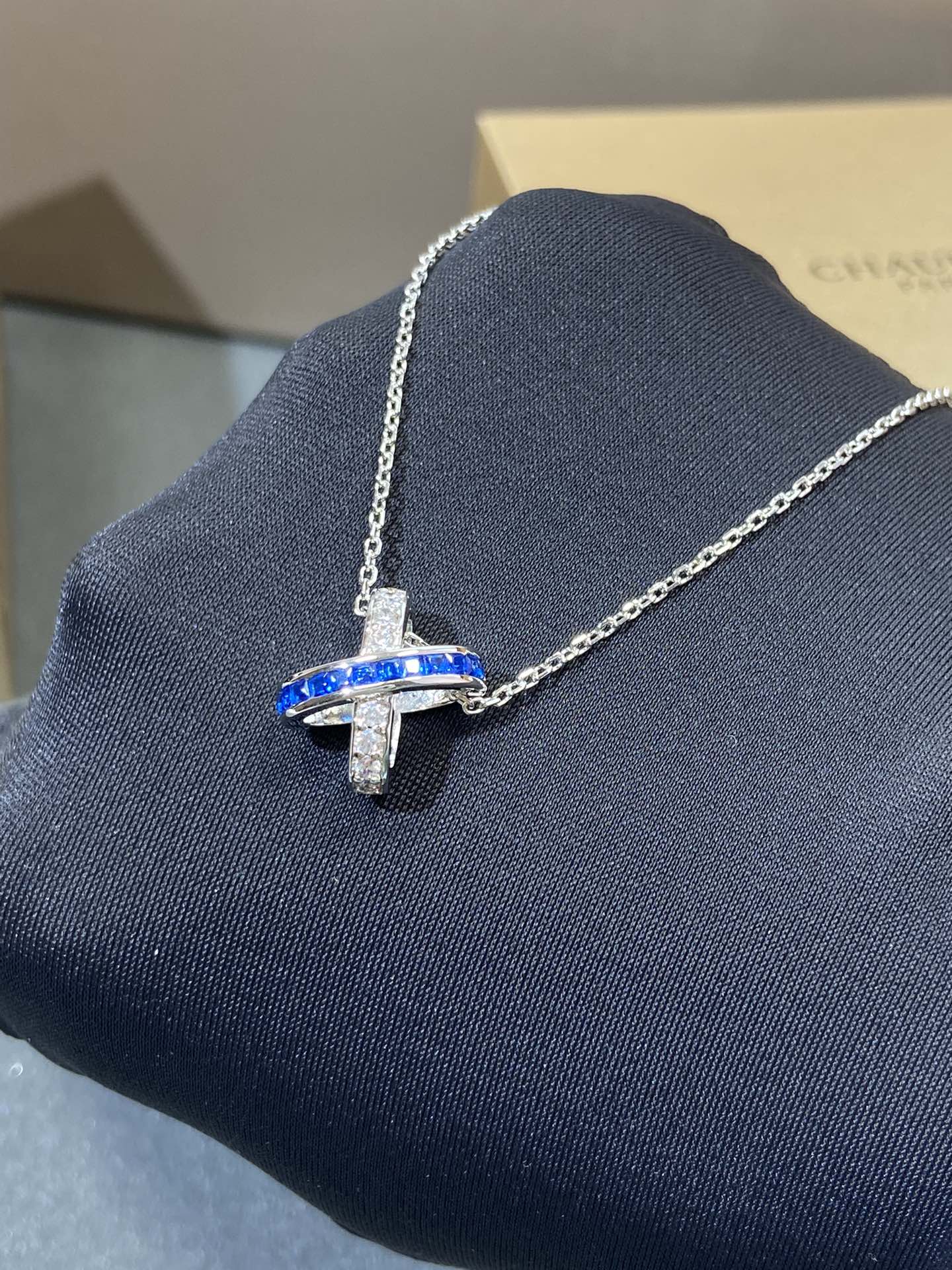 [Clover Jewelery]LIENS DIAMOND SILVER NECKLACE