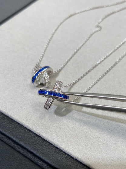 [Clover Jewelery]LIENS DIAMOND SILVER NECKLACE