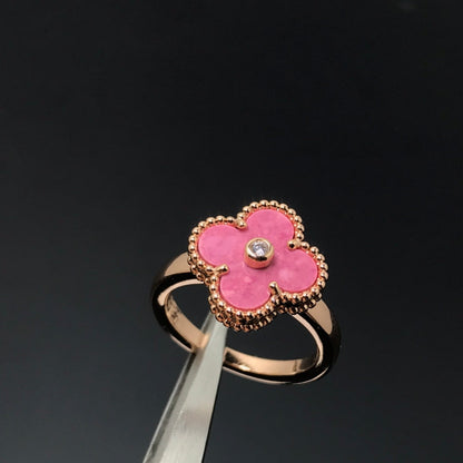 [Clover Jewelery]CLOVER RHODONITE ROSE GOLD RING