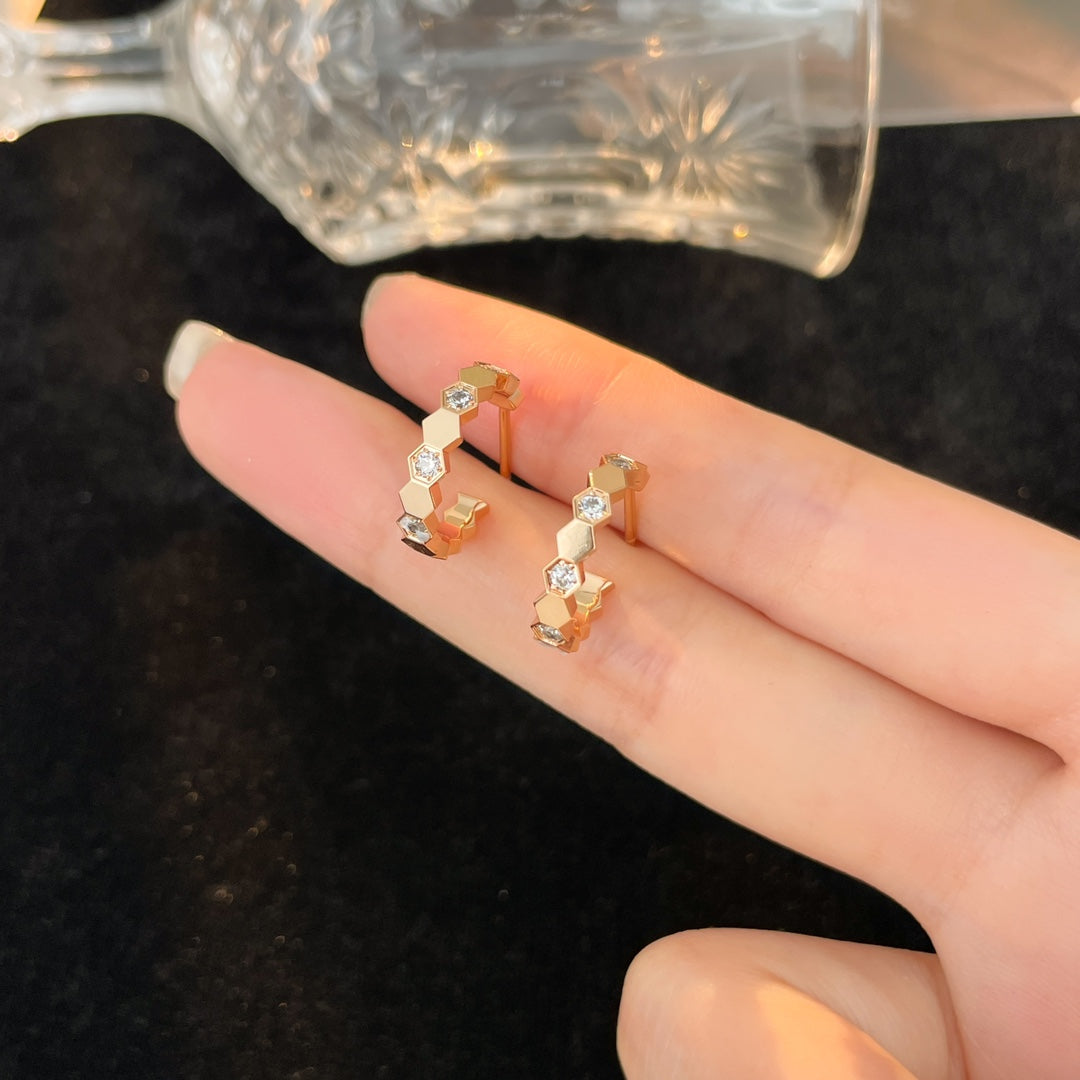 [Clover Jewelery]BEE LOVE DIAMOND HOOP EARRINGS