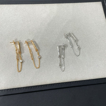 [Clover Jewelery]CHAINE CHAOS DIAMOND DROP EARRINGS