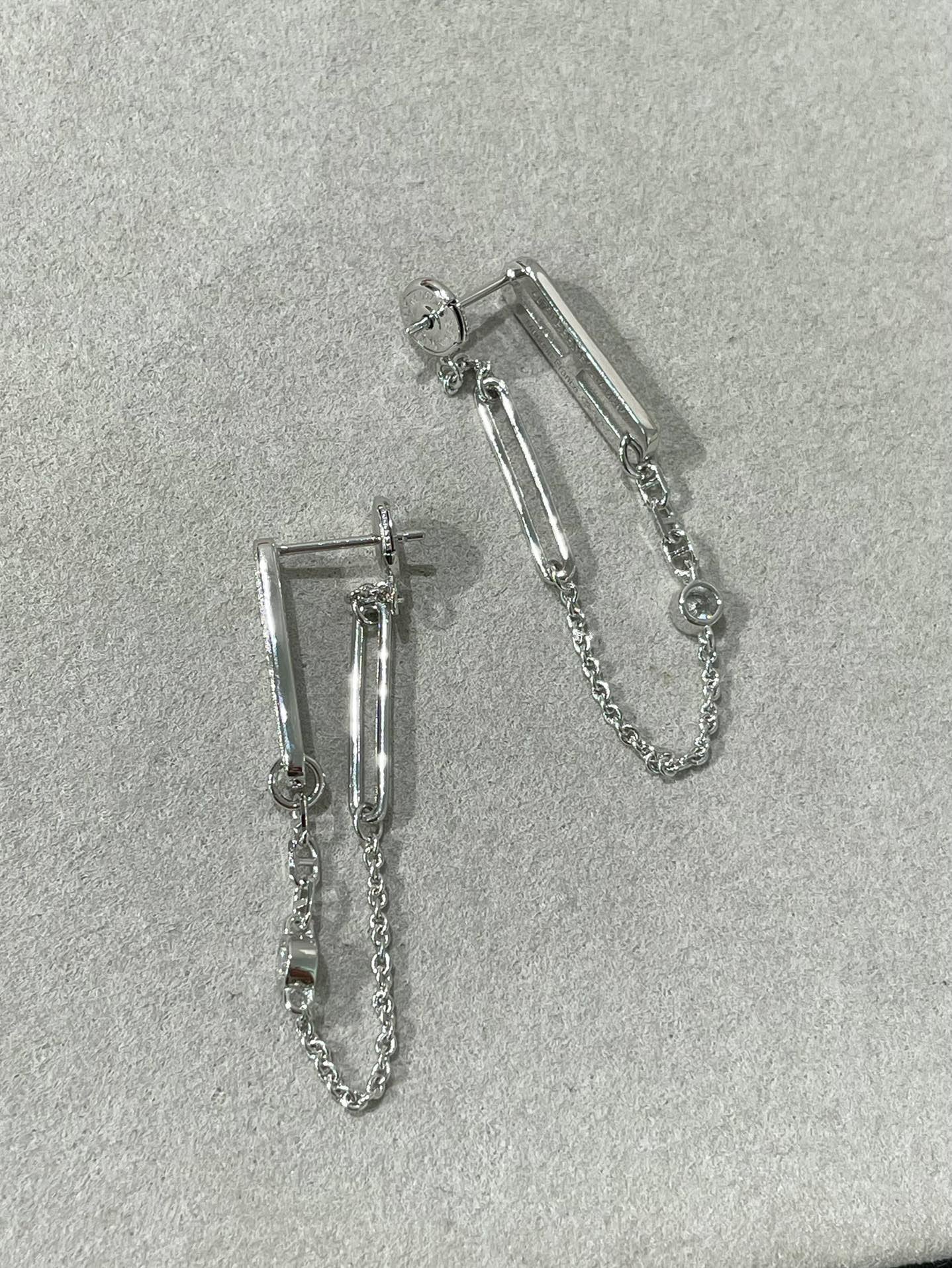 [Clover Jewelery]CHAINE CHAOS DIAMOND DROP EARRINGS