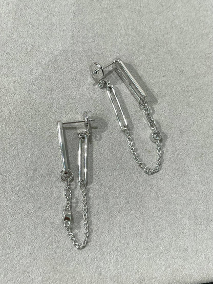 [Clover Jewelery]CHAINE CHAOS DIAMOND DROP EARRINGS