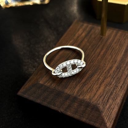[Clover Jewelery]RONDE SMALL SILVER DIAMOND RING