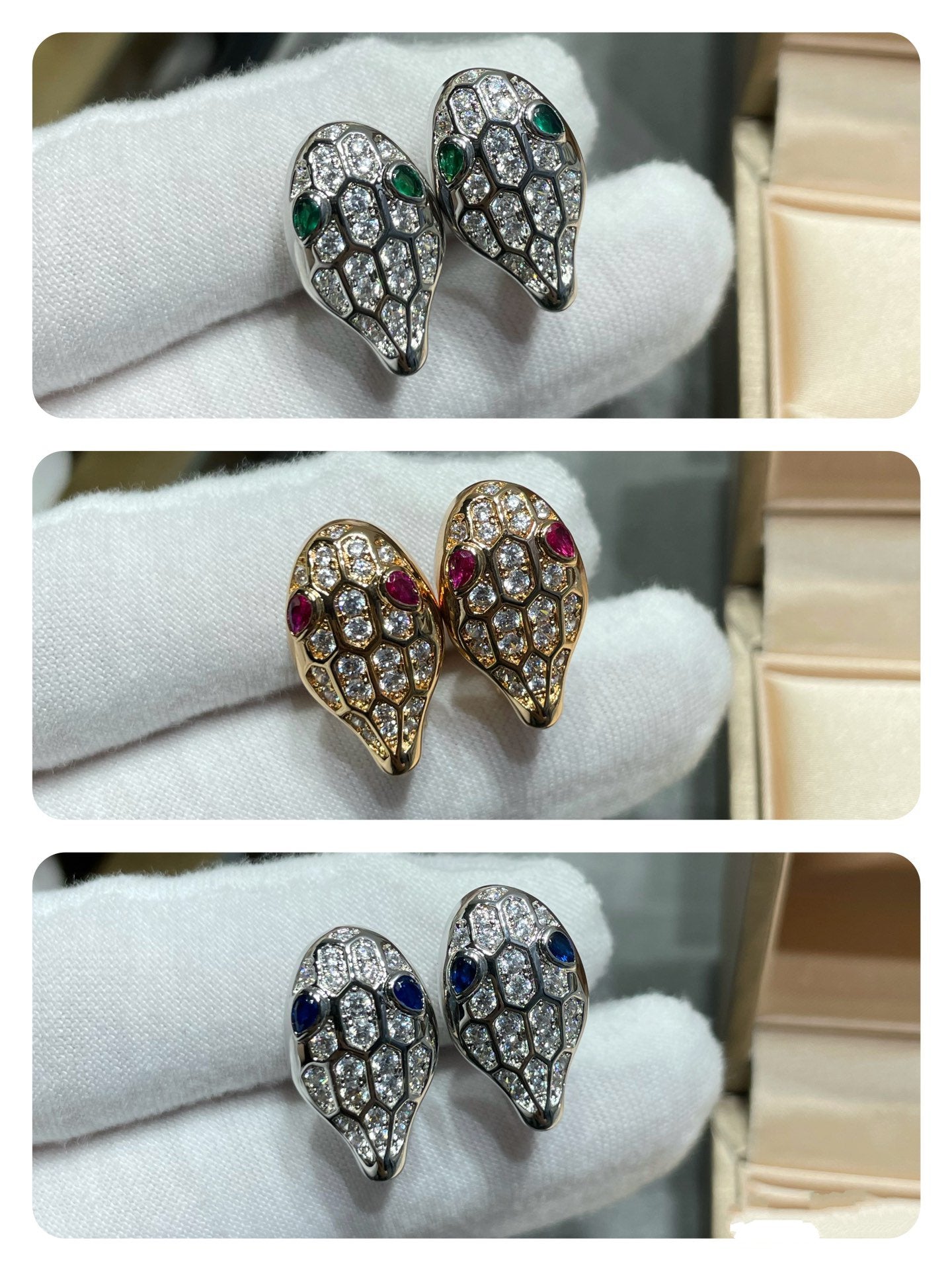 [Clover Jewelery]SERPENT DIAMOND STUD EARRINGS