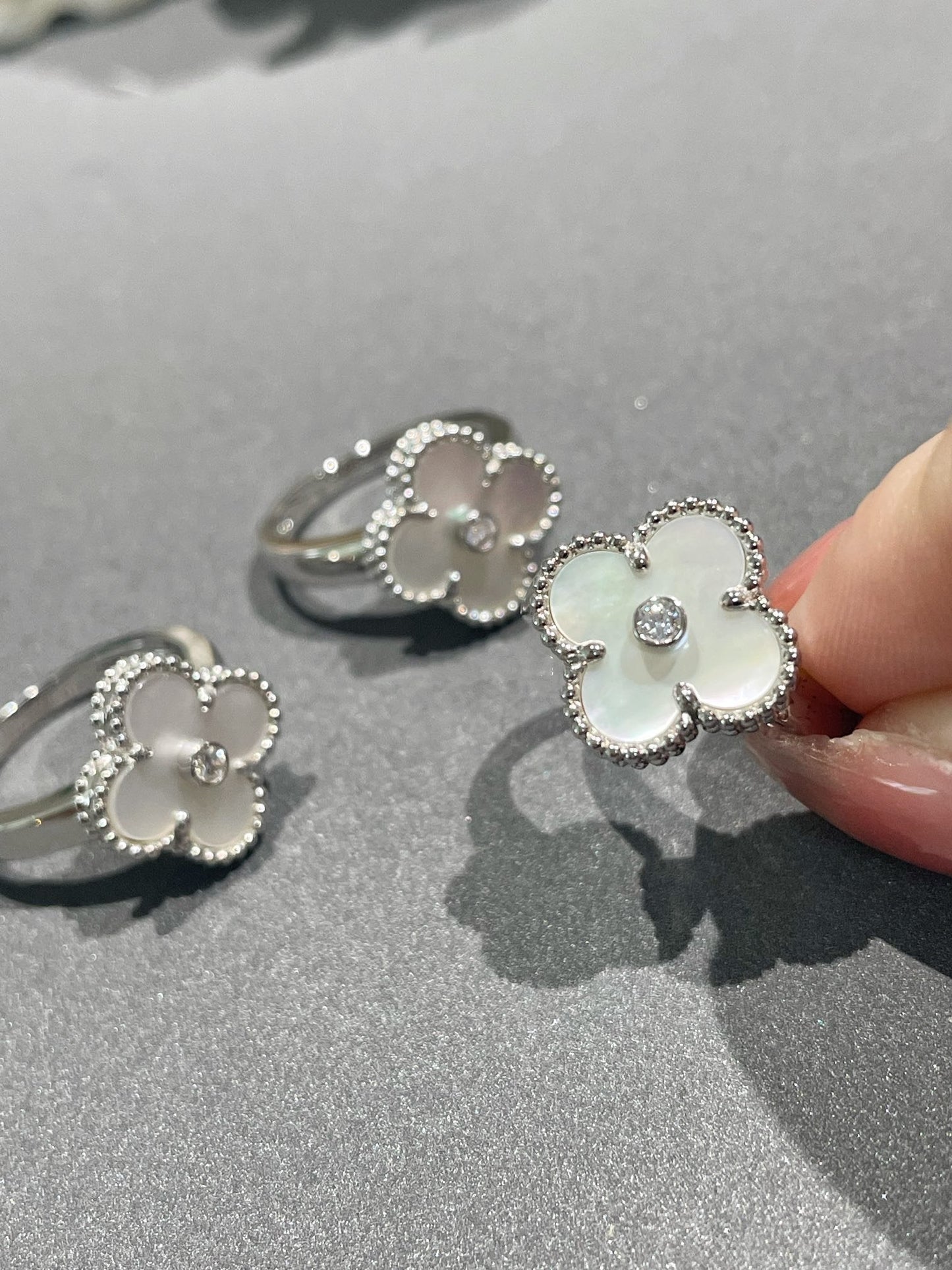 [Clover Jewelery]CLOVER SILVER MOP DIAMOND RING