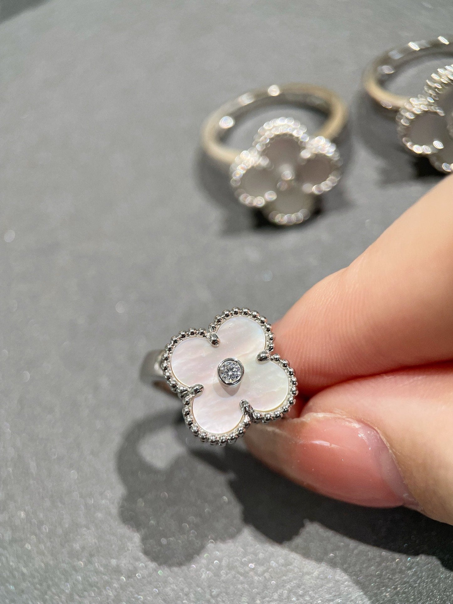 [Clover Jewelery]CLOVER SILVER MOP DIAMOND RING