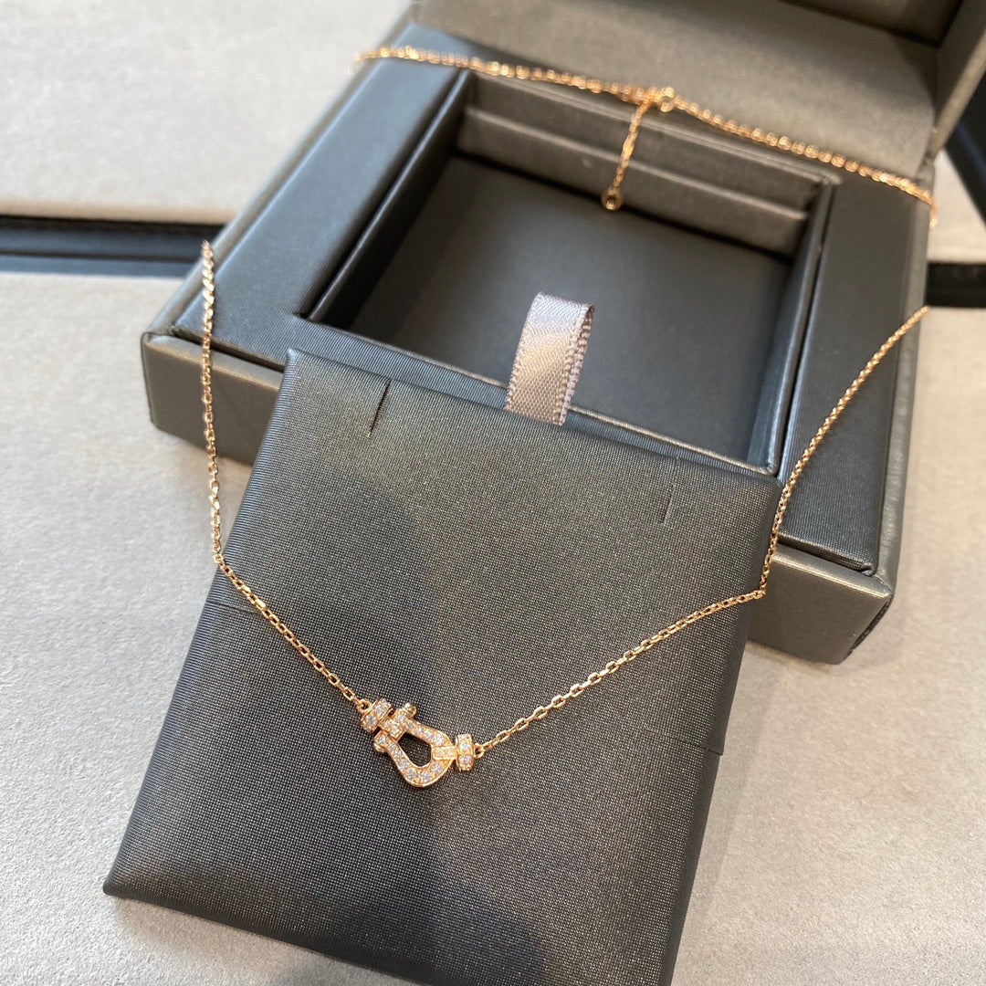 [Clover Jewelery]FORCE 10 DIAMOND PINK GOLD NECKLACE MINI MODEL