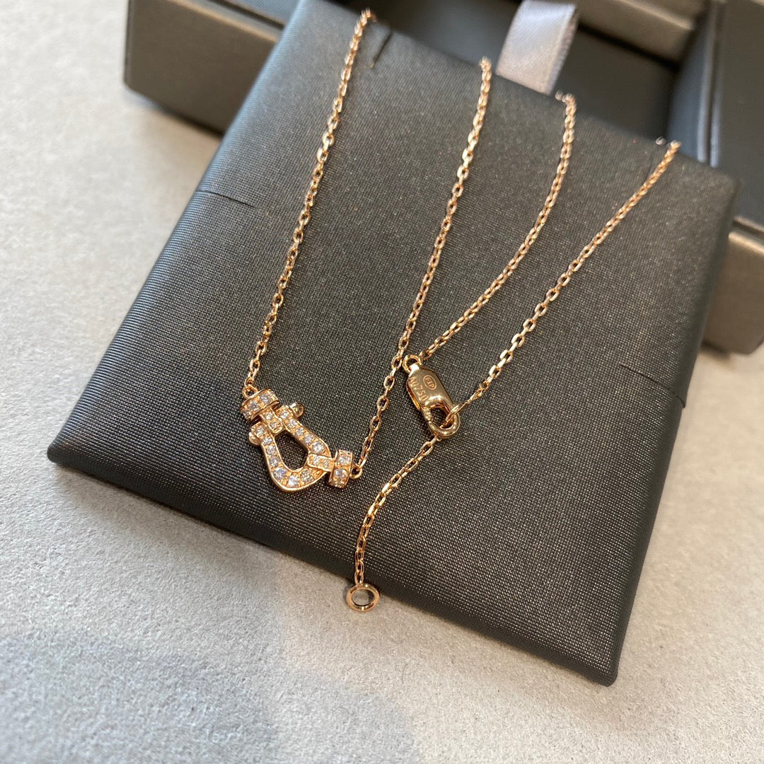 [Clover Jewelery]FORCE 10 DIAMOND PINK GOLD NECKLACE MINI MODEL