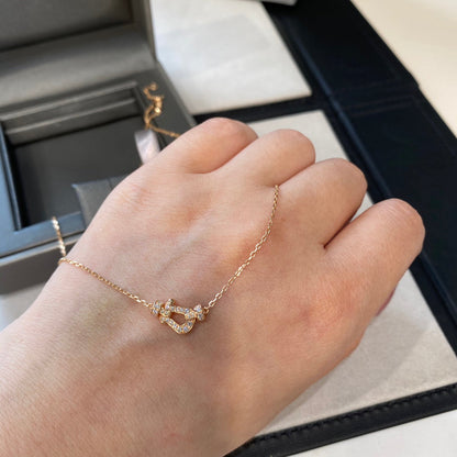 [Clover Jewelery]FORCE 10 DIAMOND PINK GOLD NECKLACE MINI MODEL