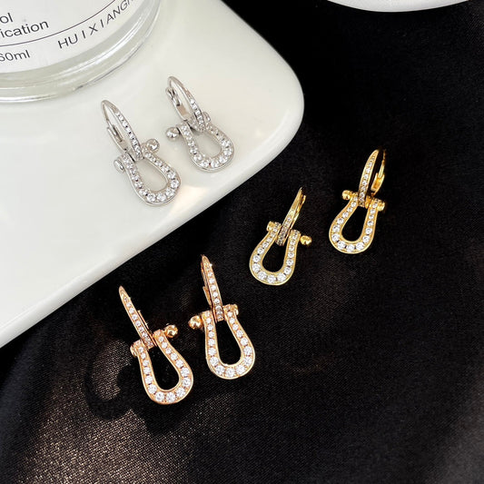 [Clover Jewelery]FORCE 10 FULL DIAMOND DROP EARRINGS MEDIUM MODEL