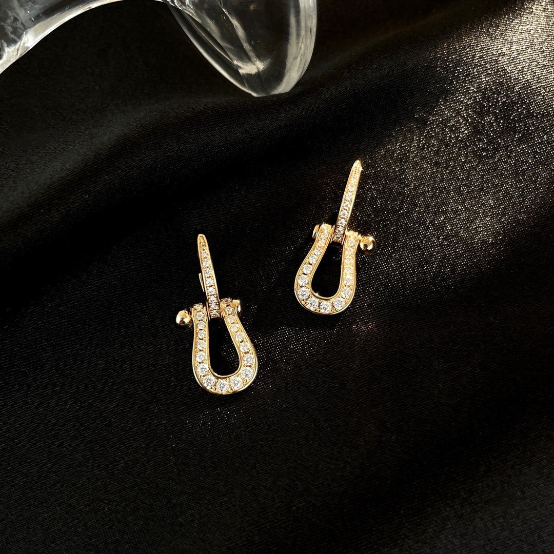 [Clover Jewelery]FORCE 10 FULL DIAMOND DROP EARRINGS MEDIUM MODEL