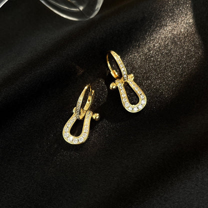 [Clover Jewelery]FORCE 10 FULL DIAMOND DROP EARRINGS MEDIUM MODEL