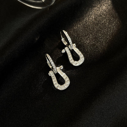 [Clover Jewelery]FORCE 10 FULL DIAMOND DROP EARRINGS MEDIUM MODEL