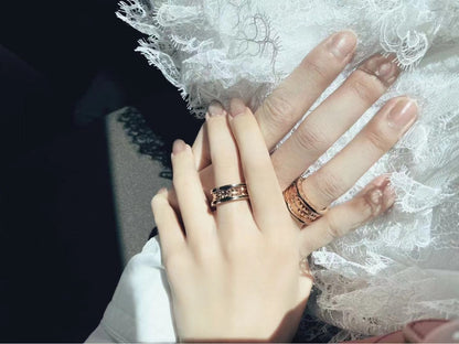 [Clover Jewelery]ZERO 1 ROCK BLACK CERAMIC PINK GOLD LARGE MODEL