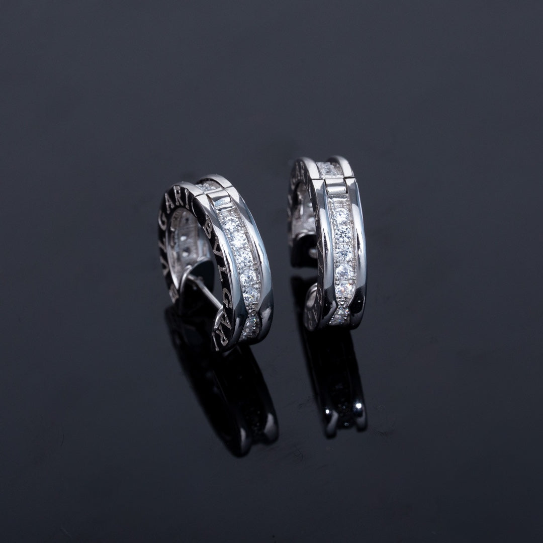 [Clover Jewelery]ZERO 1 MINI SILVER DIAMOND EARRINGS
