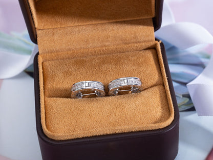 [Clover Jewelery]ZERO 1 MINI SILVER DIAMOND EARRINGS