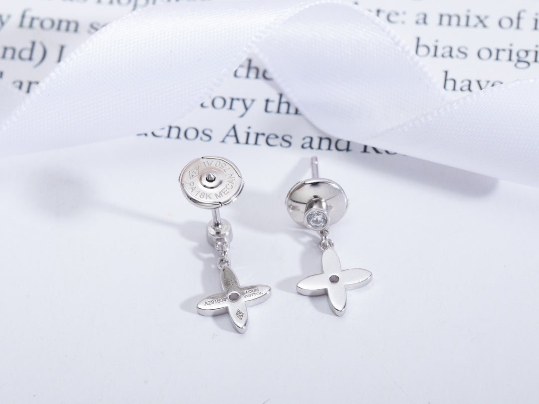 [Clover Jewelery]VIDYLLE SILVER DIAMOND MINI DROP EARRINGS