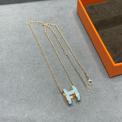 [Clover Jewelery]POP H SKY BLUE NECKLACE