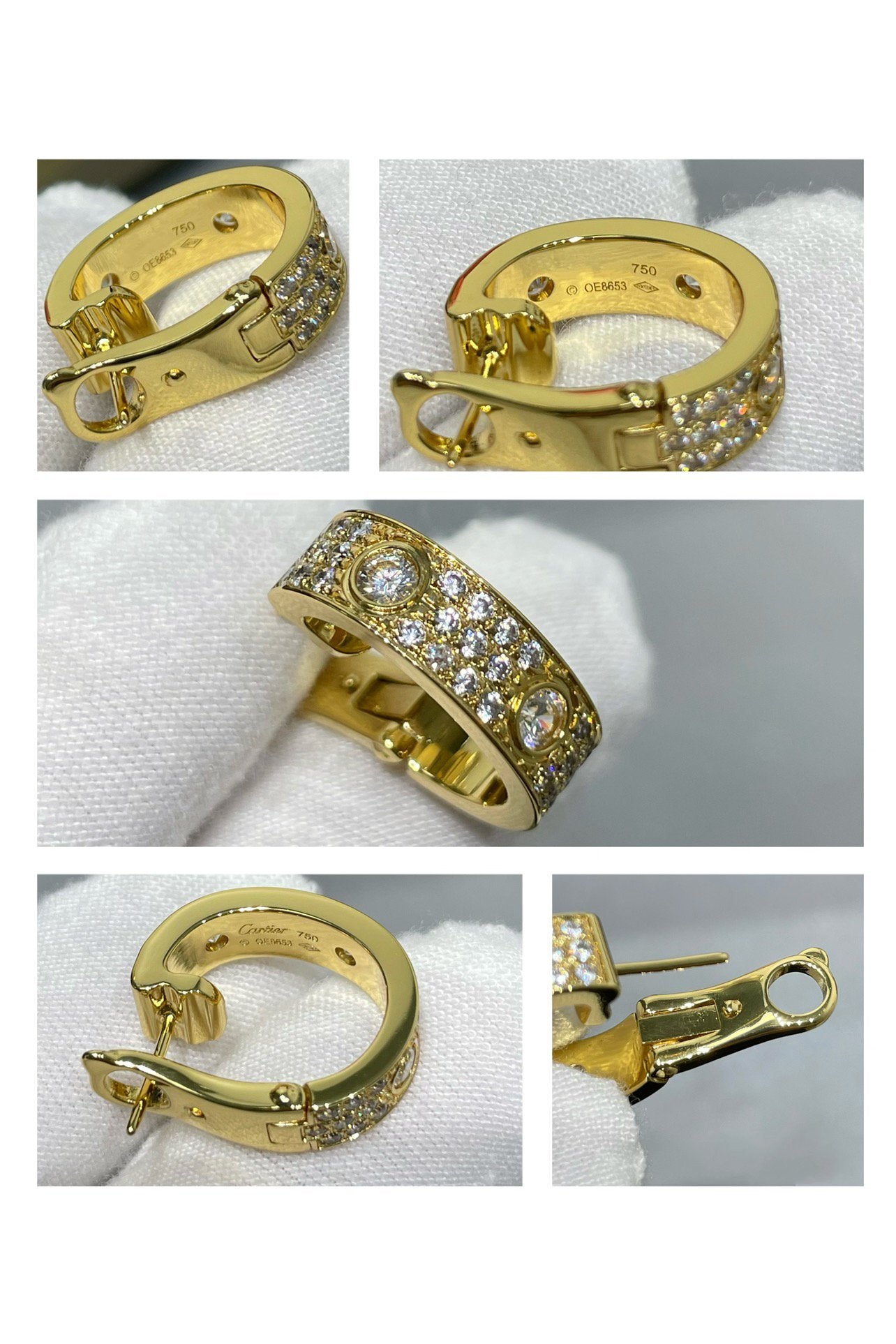 [Clover Jewelery]LOVE 5.5MM DIAMOND PAVED EARRINGS